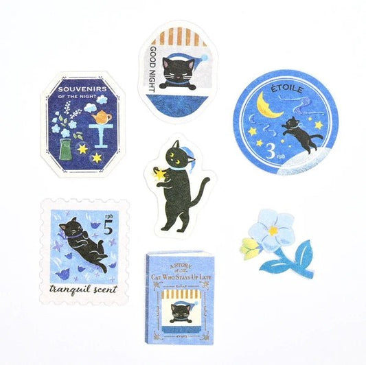 Flake stickers japonais | Contes | Chat - NB Co Ltd - millenotes