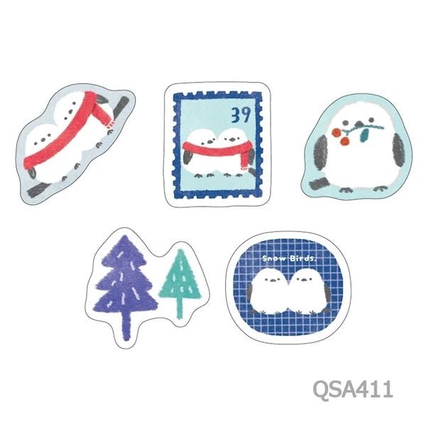 Flake stickers japonais | FURUKAWASHIKO | Neige et Oiseaux - FURUKAWASHIKO - millenotes