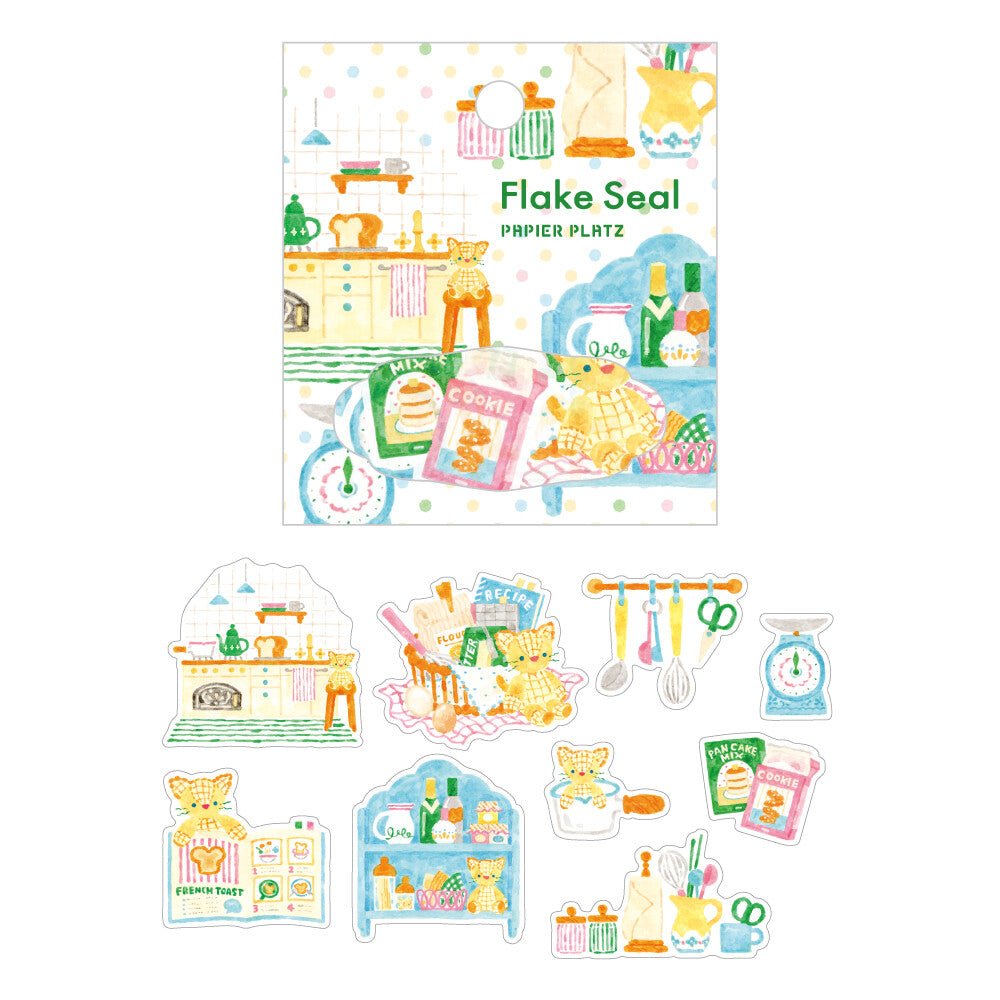 Flake stickers japonais | Papier Platz | Peluches | Chaton - Papier Platz - millenotes