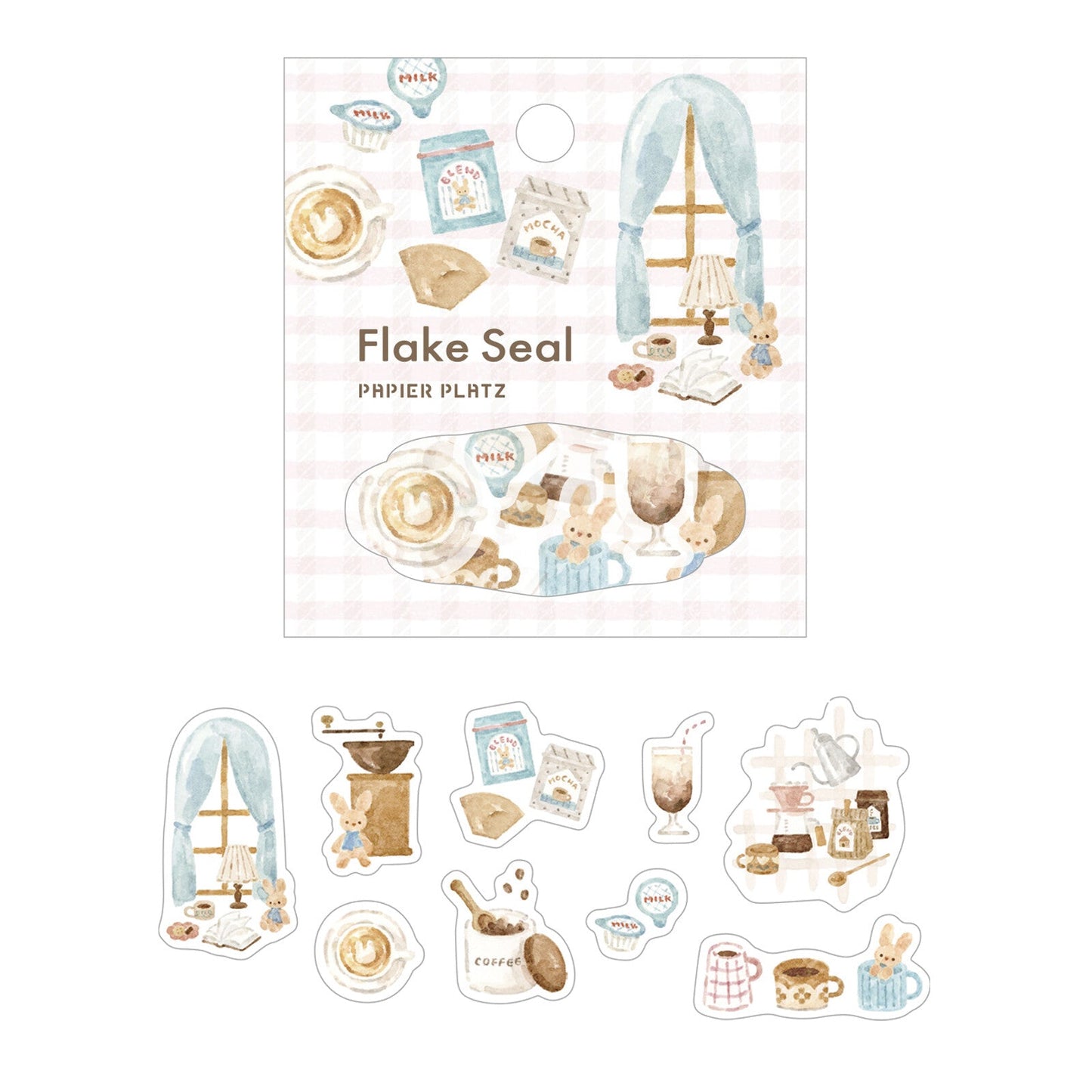 Flake stickers japonais | Papier Platz | Peluches | Lapin - Papier Platz - millenotes
