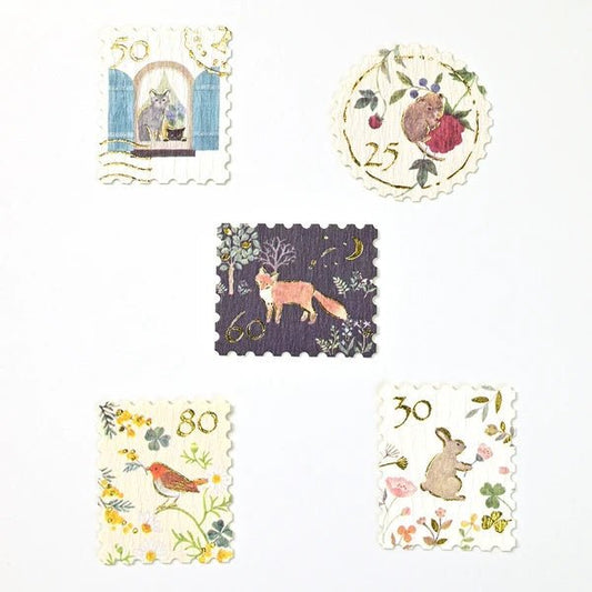 Flake stickers japonais | Timbres Animaux - NB Co Ltd - millenotes