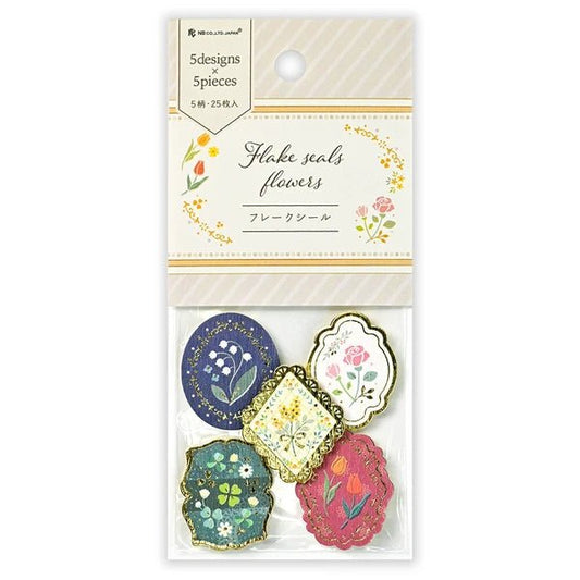 Flake stickers japonais | Timbres Fleurs - NB Co Ltd - millenotes