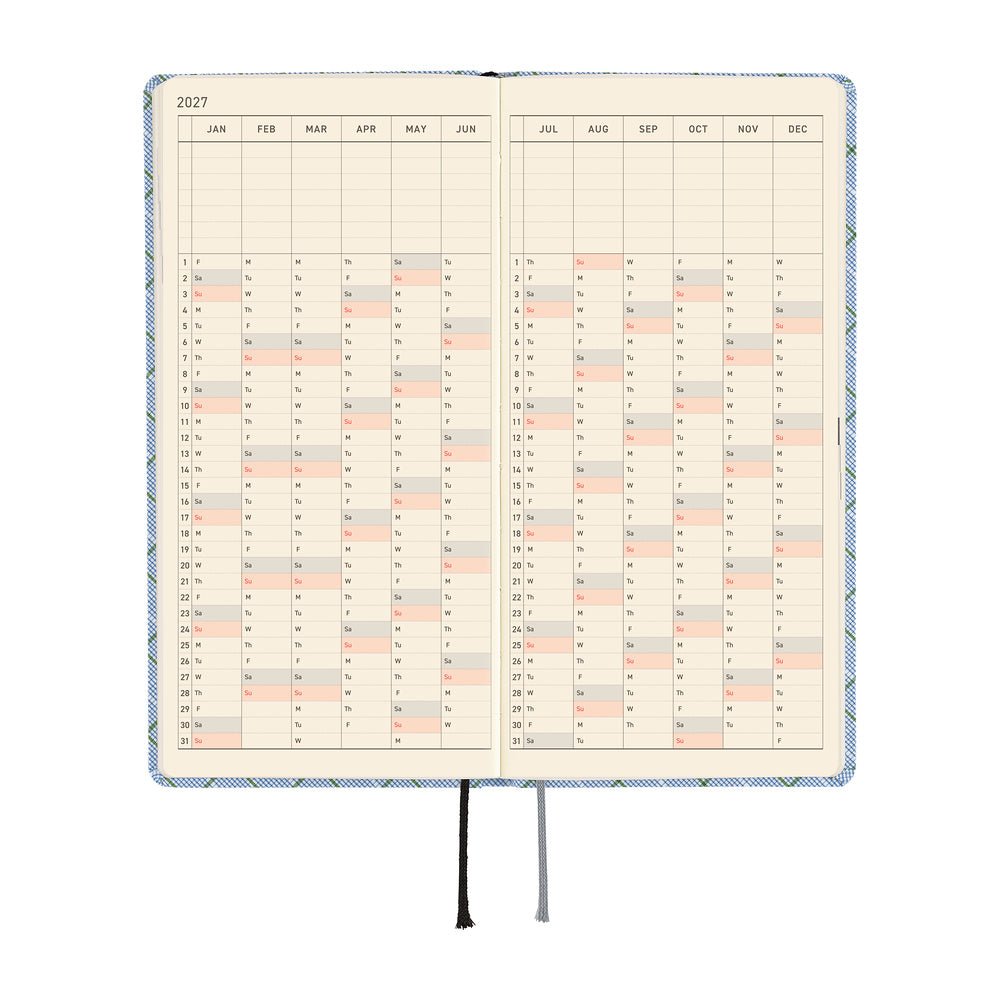 Hobonichi 2027 Weeks | Shirt Fabric: Graph Plaid - Hobonichi Techo - millenotes