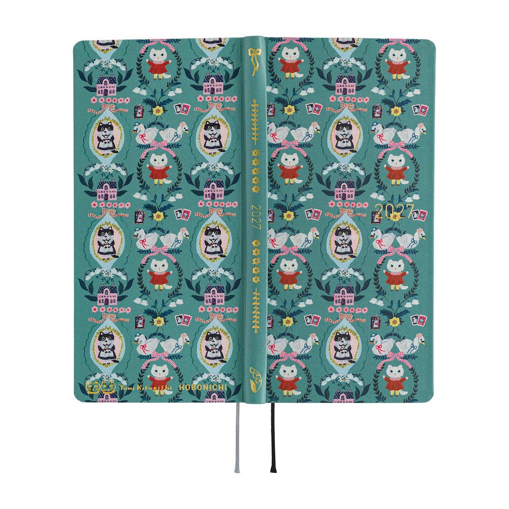 Hobonichi 2027 Weeks | Yumi Kitagishi: White Cat Wallpaper - Hobonichi Techo - millenotes