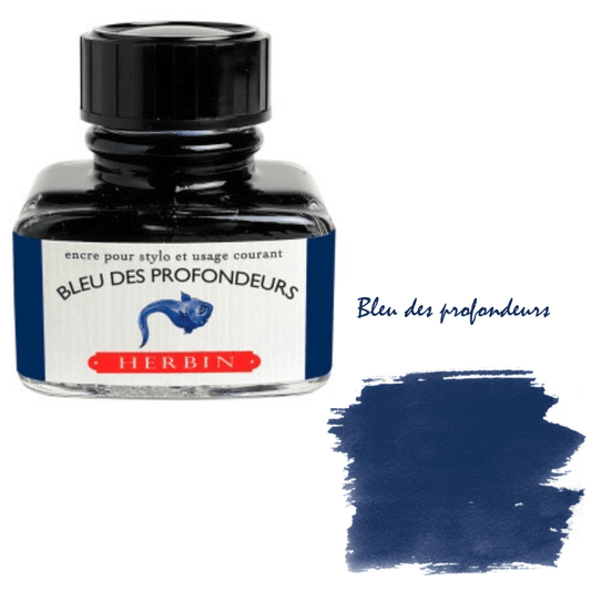 Jacques HERBIN Encre d'écriture | Bleu des profondeurs - 30 ml - Jacques Herbin - millenotes