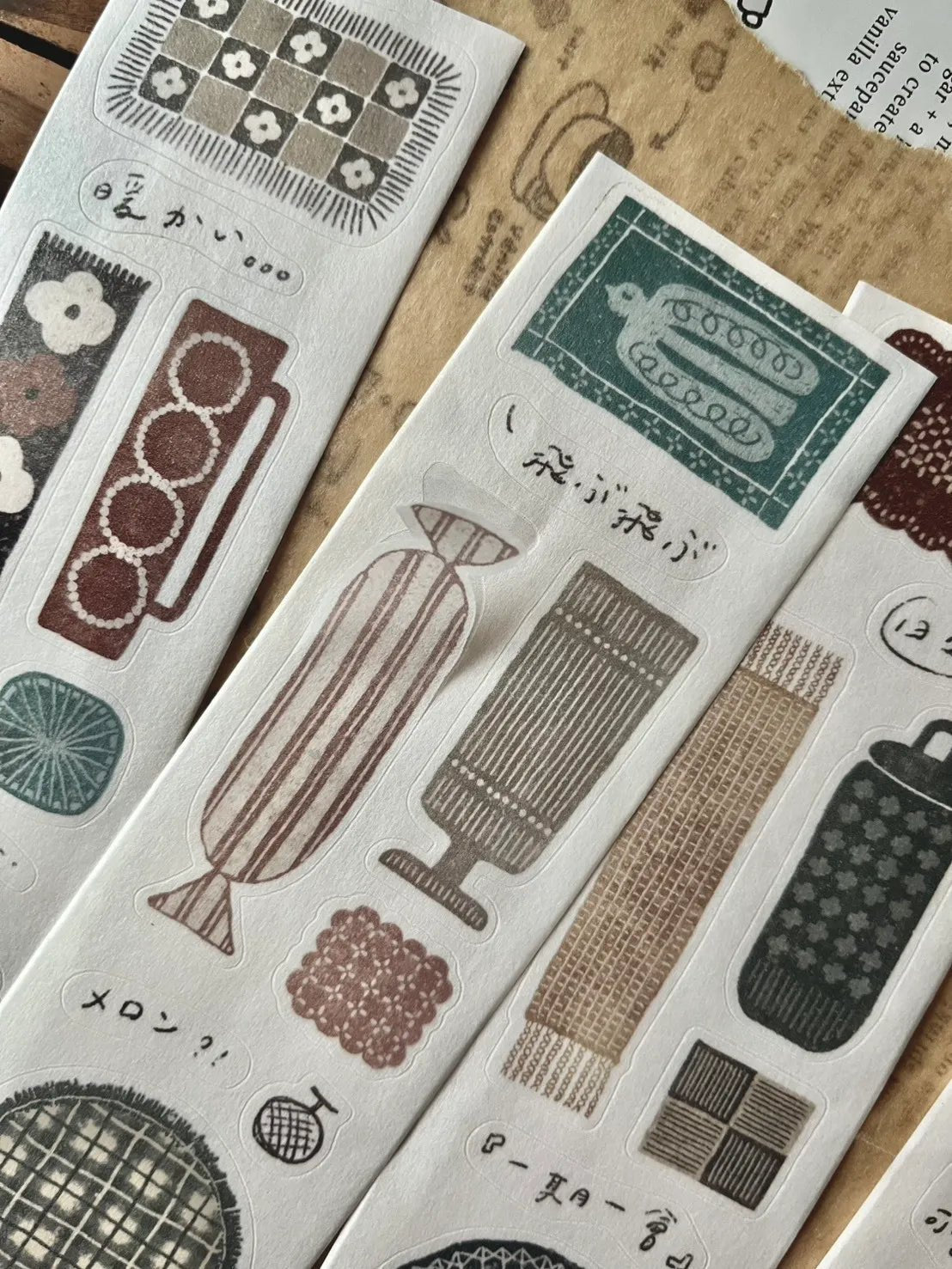 Kiss-cut washi tape | Breezy Studio | Fabric - Breezy Studio - 5 m - rouleau complet - millenotes