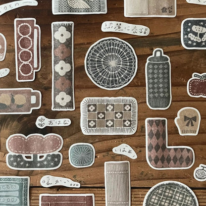 Kiss-cut washi tape | Breezy Studio | Fabric - Breezy Studio - 5 m - rouleau complet - millenotes