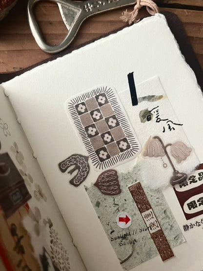 Kiss-cut washi tape | Breezy Studio | Fabric - Breezy Studio - 5 m - rouleau complet - millenotes