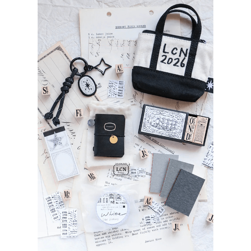 LCN Design Studio | 2026 LCN Mini tote lot de papeterie | Noir - LCN Design Studio - millenotes