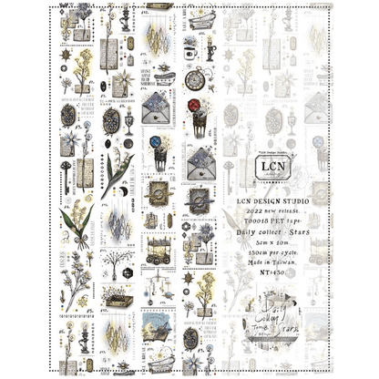 LCN Design Studio | Masking tape PET | Daily Collect - Stars - LCN Design Studio - 10 m - rouleau complet - millenotes