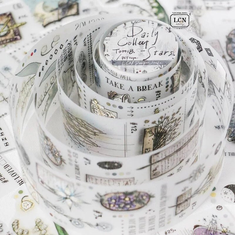 LCN Design Studio | Masking tape PET | Daily Collect - Stars - LCN Design Studio - 10 m - rouleau complet - millenotes