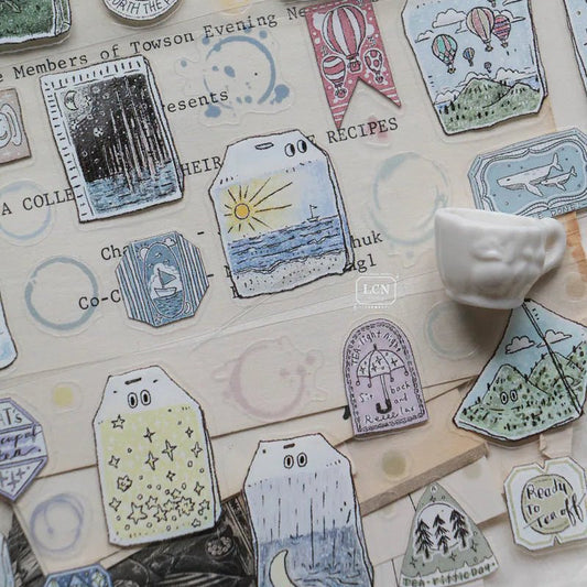 LCN Design Studio | Masking tape PET kiss-cut | Tea Time - LCN Design Studio - 5 m - rouleau complet - millenotes