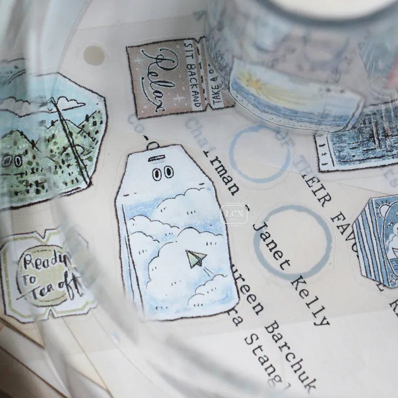 LCN Design Studio | Masking tape PET kiss-cut | Tea Time - LCN Design Studio - 5 m - rouleau complet - millenotes