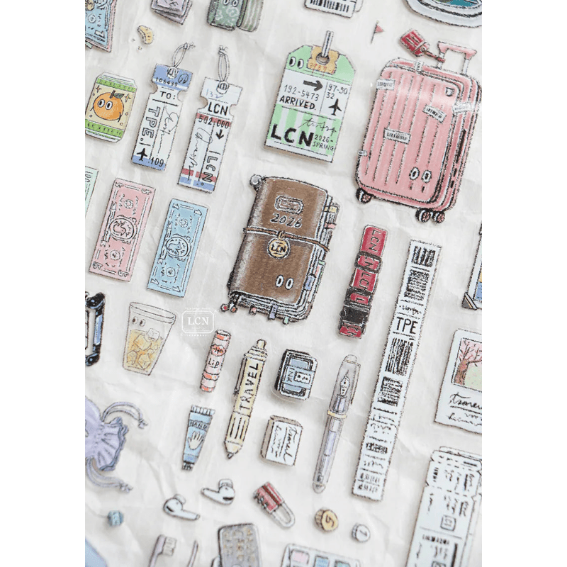 LCN Design Studio | Masking tape PET kiss - cut | Travel Essentials - LCN Design Studio - 5 m - rouleau complet - millenotes