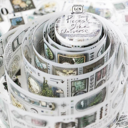 LCN Design Studio | Masking tape PET | Pieces of the universe - LCN Design Studio - 10 m - rouleau complet - millenotes