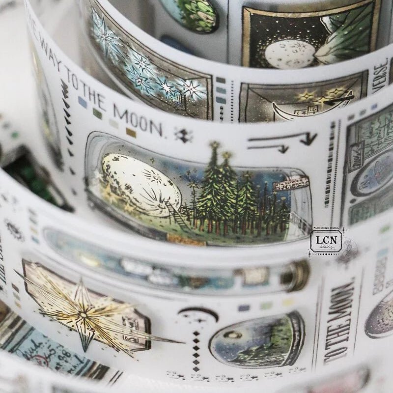 LCN Design Studio | Masking tape PET | Pieces of the universe - LCN Design Studio - 10 m - rouleau complet - millenotes