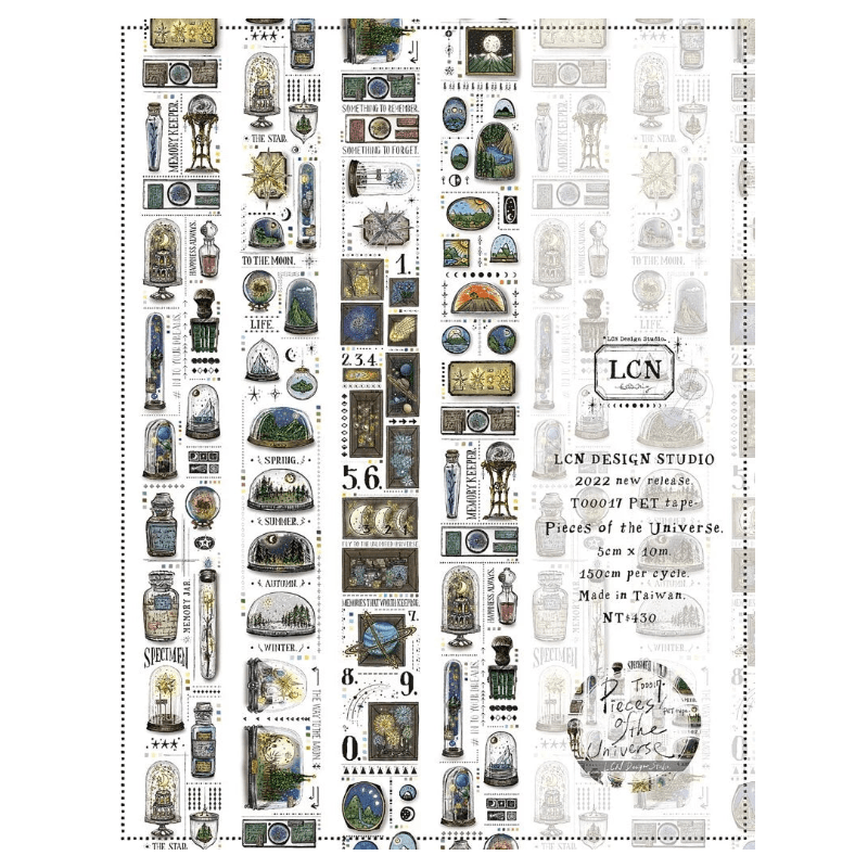 LCN Design Studio | Masking tape PET | Pieces of the universe - LCN Design Studio - 10 m - rouleau complet - millenotes