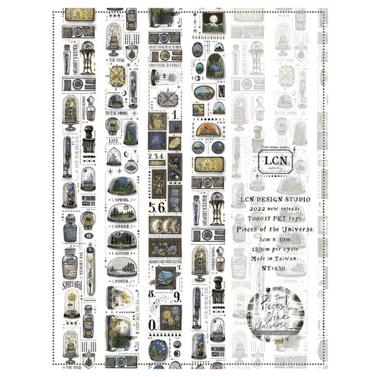 LCN Design Studio | Masking tape PET | Pieces of the universe - LCN Design Studio - 10 m - rouleau complet - millenotes