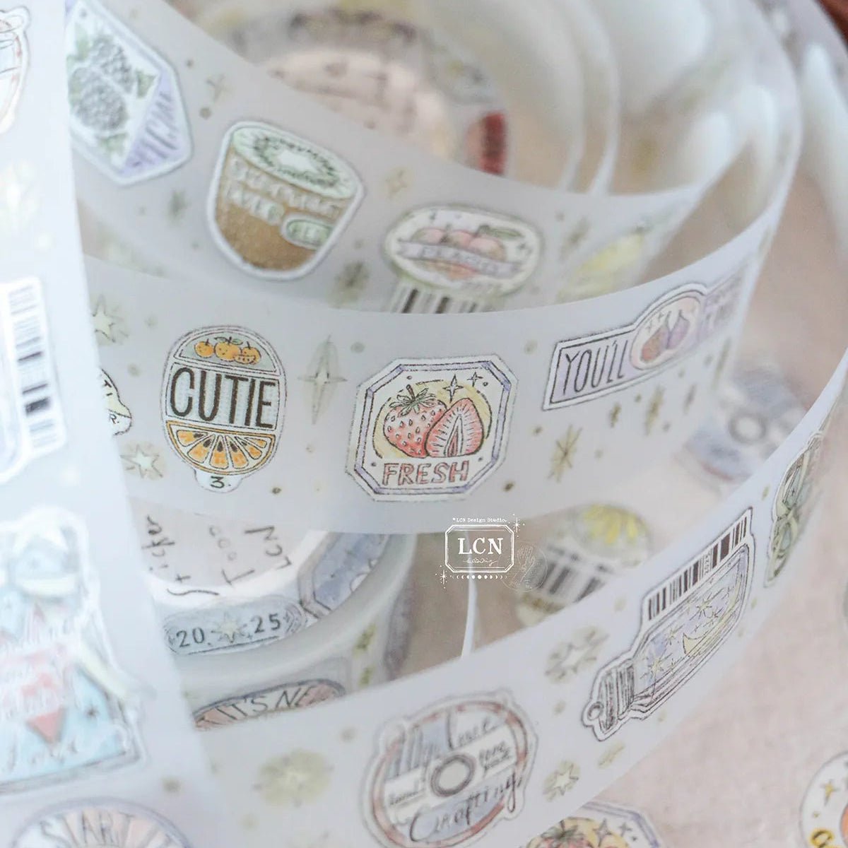 LCN Design Studio | Masking tape PET | Sticker Club – Life - LCN Design Studio - 10 m - rouleau complet - millenotes