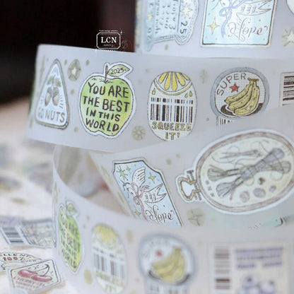 LCN Design Studio | Masking tape PET | Sticker Club – Life - LCN Design Studio - 10 m - rouleau complet - millenotes