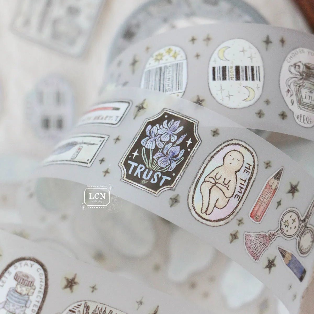 LCN Design Studio | Masking tape PET | Sticker Club – Stationery - LCN Design Studio - 10 m - rouleau complet - millenotes