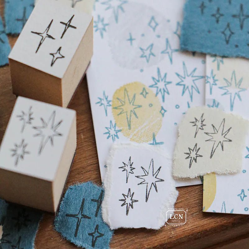 LCN Design Studio | Set de tampons en bois | Hand drawn stars - LCN Design Studio - millenotes