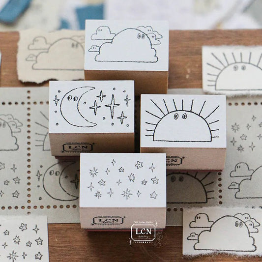 LCN Design Studio | Set de tampons en bois | Météo - LCN Design Studio - millenotes