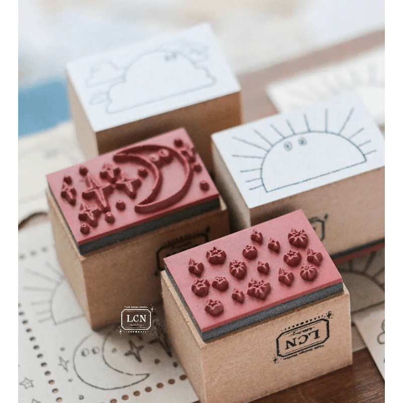 LCN Design Studio | Set de tampons en bois | Météo - LCN Design Studio - millenotes