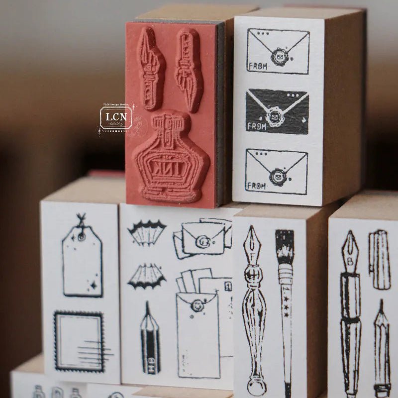 LCN Design Studio | Set de tampons en bois | On the Desk II - LCN Design Studio - millenotes