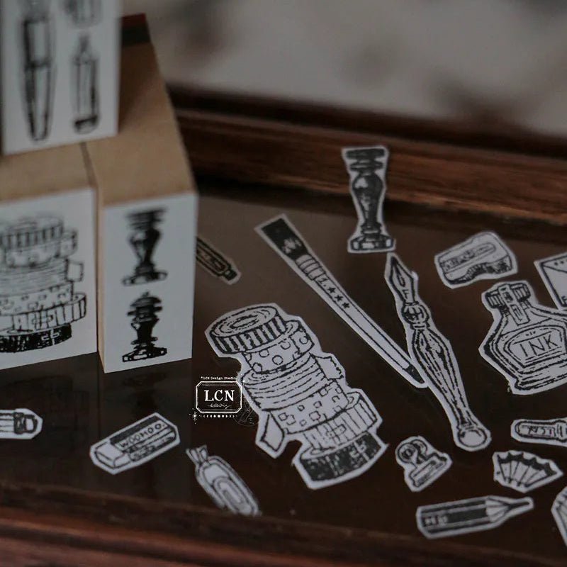 LCN Design Studio | Set de tampons en bois | On the Desk II - LCN Design Studio - millenotes