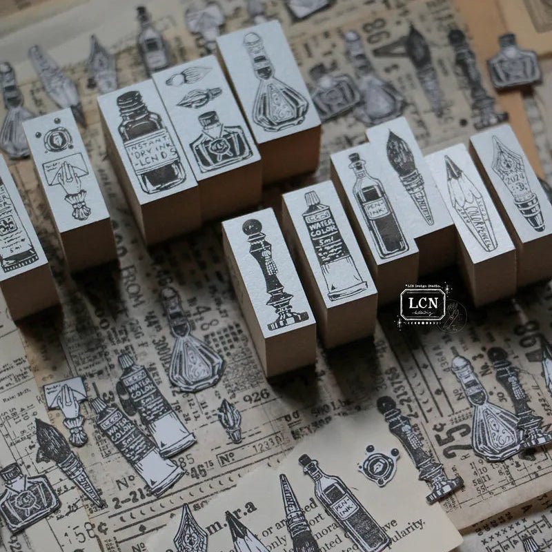 LCN Design Studio | Set de tampons en bois | On the Desk - LCN Design Studio - millenotes