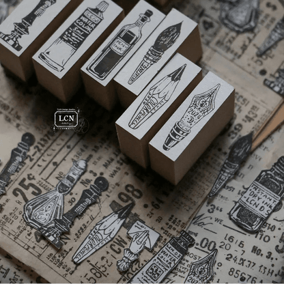 LCN Design Studio | Set de tampons en bois | On the Desk - LCN Design Studio - millenotes