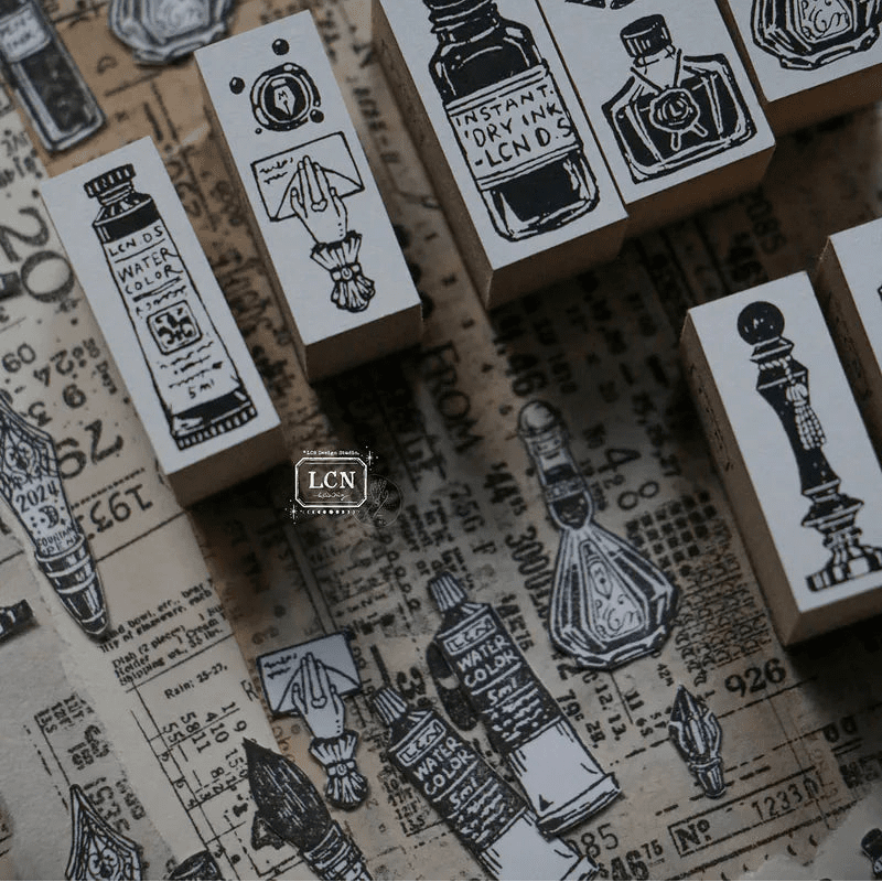 LCN Design Studio | Set de tampons en bois | On the Desk - LCN Design Studio - millenotes