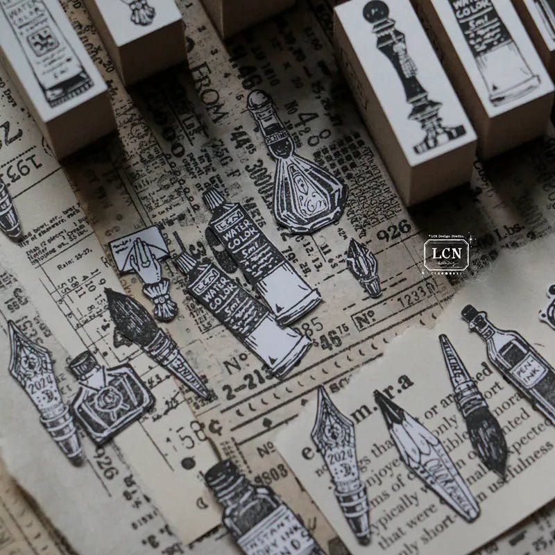 LCN Design Studio | Set de tampons en bois | On the Desk - LCN Design Studio - millenotes