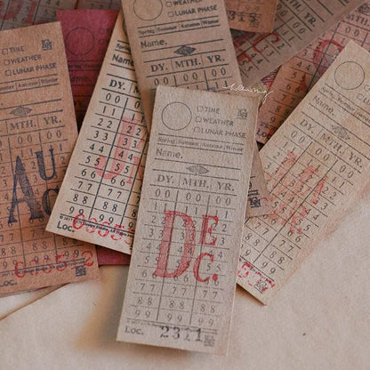 LCN Design Studio | Set de tampons en bois | Ticket Stamp Set A - LCN Design Studio - millenotes