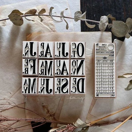 LCN Design Studio | Set de tampons en bois | Ticket Stamp Set A - LCN Design Studio - millenotes