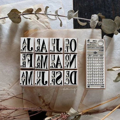 LCN Design Studio | Set de tampons en bois | Ticket Stamp Set A - LCN Design Studio - millenotes