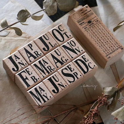 LCN Design Studio | Set de tampons en bois | Ticket Stamp Set A - LCN Design Studio - millenotes