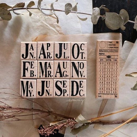 LCN Design Studio | Set de tampons en bois | Ticket Stamp Set A - LCN Design Studio - millenotes