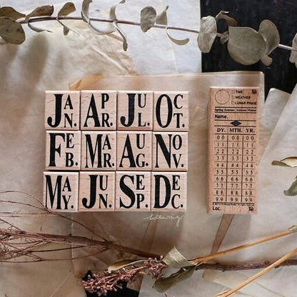 LCN Design Studio | Set de tampons en bois | Ticket Stamp Set A - LCN Design Studio - millenotes