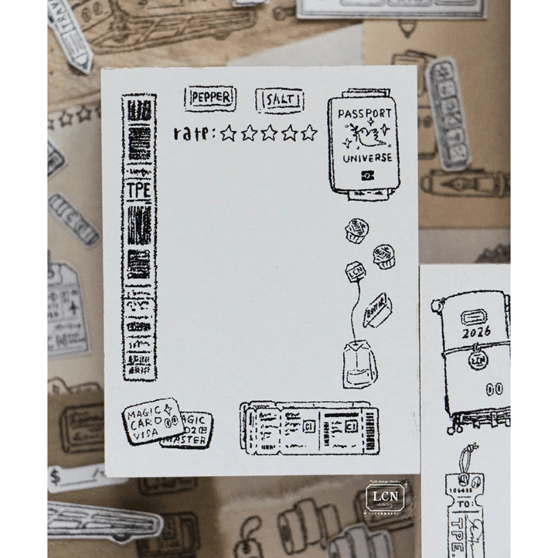 LCN Design Studio | Tampon en bois | Travel - LCN Design Studio - Travel 1 - millenotes