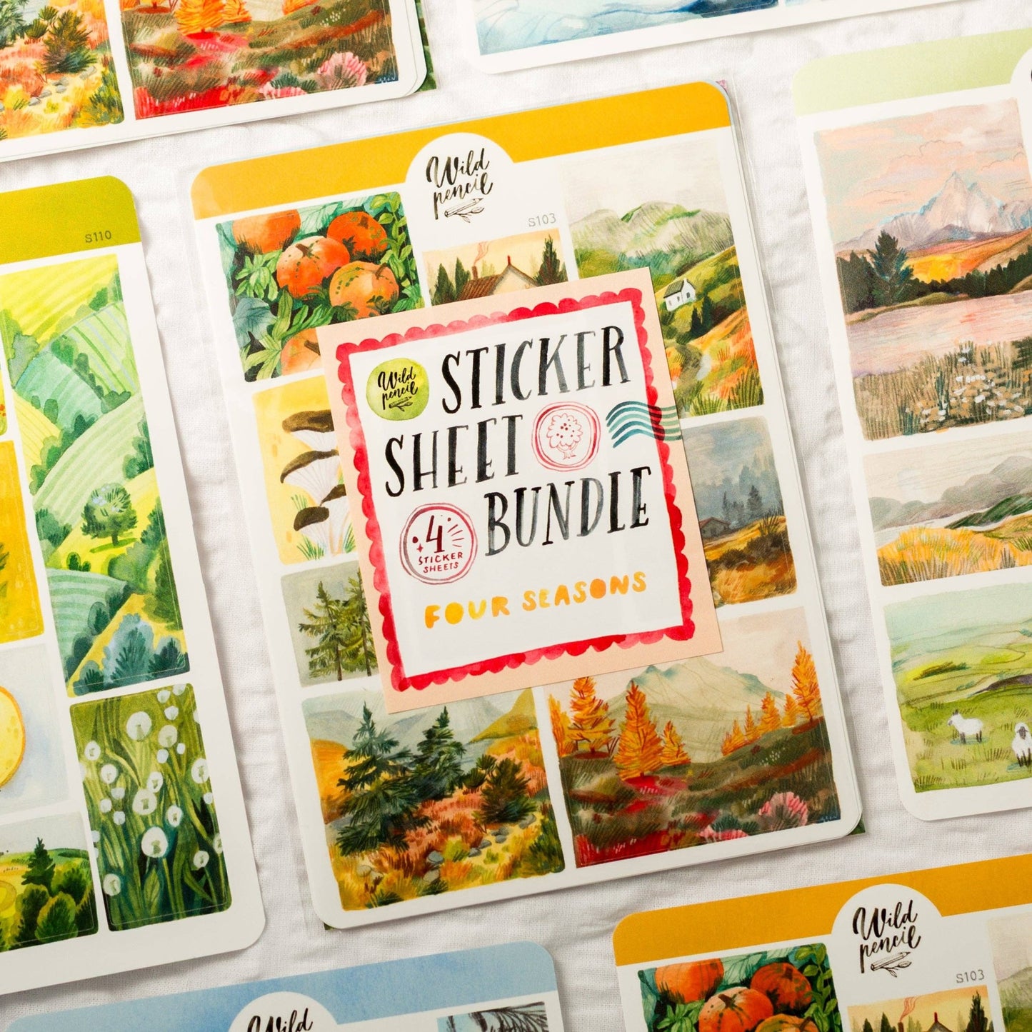 Lot de stickers décoratifs | Wild Pencil Studio | Four Seasons - Wild Pencil Studio - millenotes