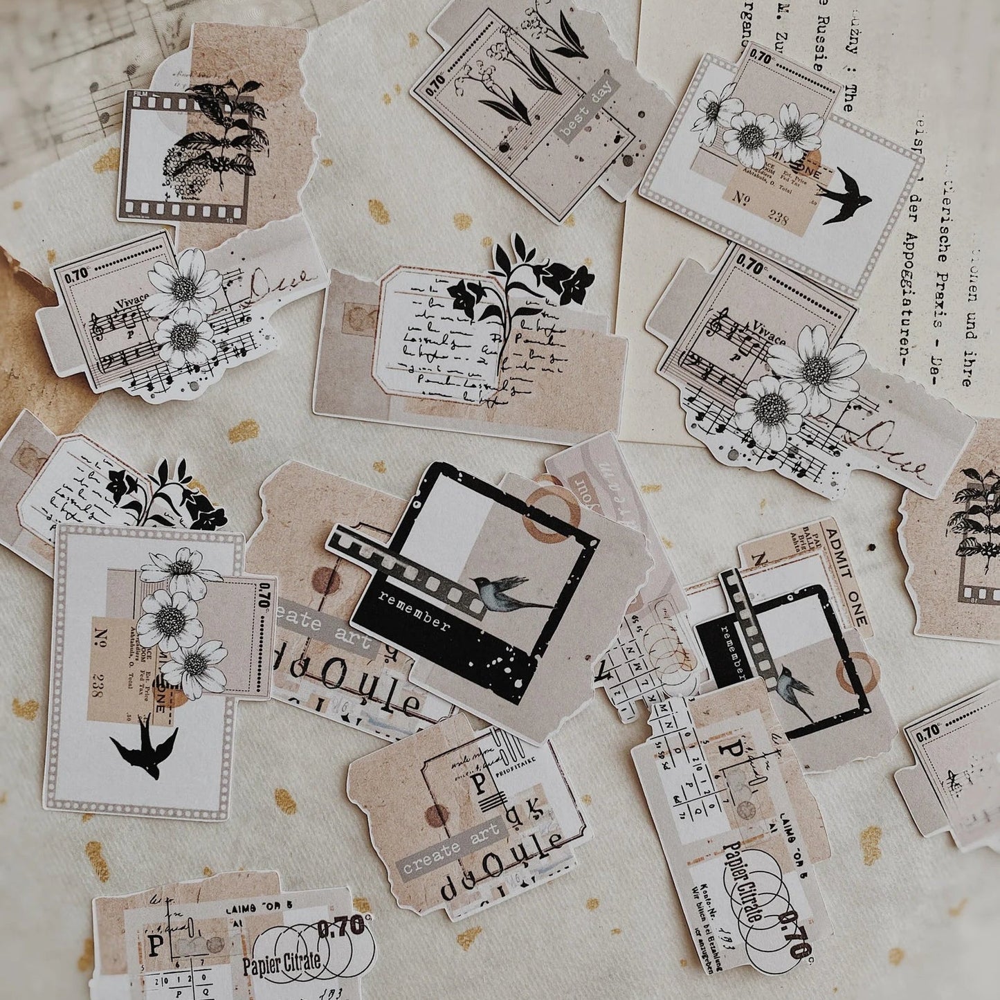 Lot de stickers découpés | Collages créatifs - AlbumHandMadeLove - millenotes