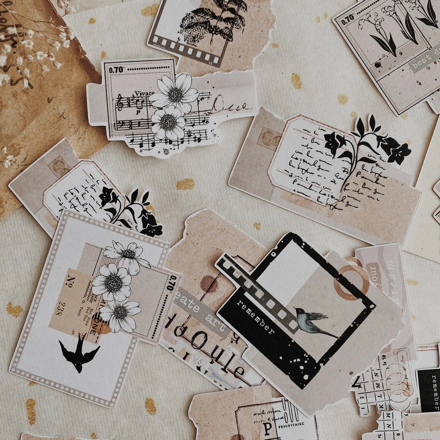 Lot de stickers découpés | Collages créatifs - AlbumHandMadeLove - millenotes