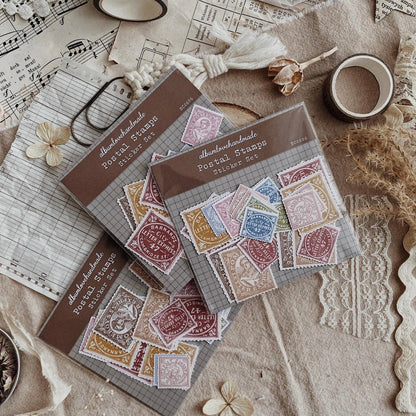 Lot de stickers découpés | Timbres postaux colorés - albumlovehandmade - millenotes