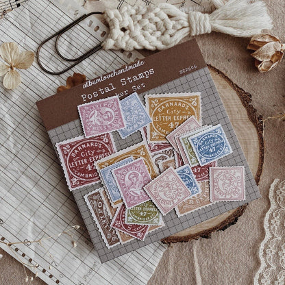 Lot de stickers découpés | Timbres postaux colorés - albumlovehandmade - millenotes