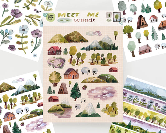 Lot de stickers en vinyle | Wild Pencil Studio | Meet Me In The Woods - Wild Pencil Studio - millenotes