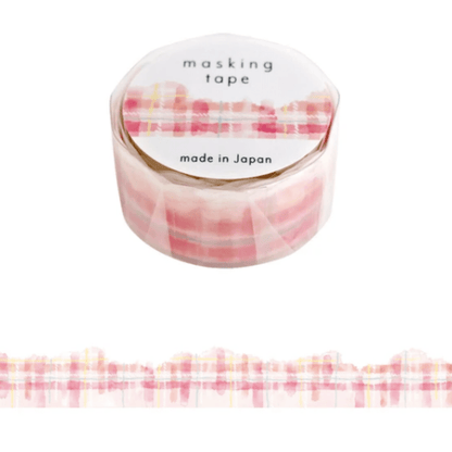 Masking Tape Découpé Japonais Mind Wave | Carreau rose - Mind Wave - millenotes