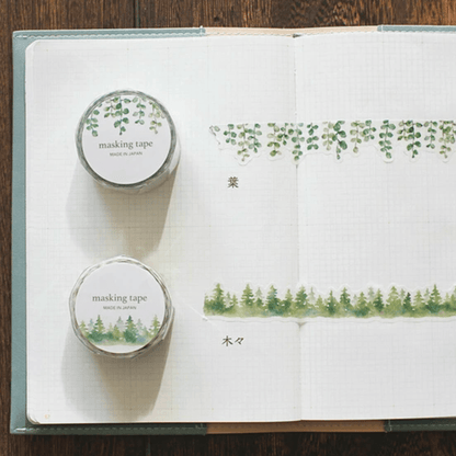 Masking Tape Découpé Japonais Mind Wave | Forêt - Mind Wave - millenotes