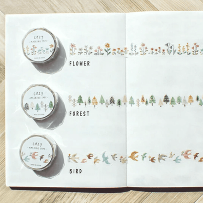 Masking Tape Découpé Japonais Mind Wave | Forêt - Mind Wave - millenotes